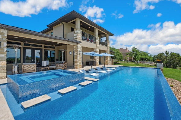 Custom pool with luxury features.